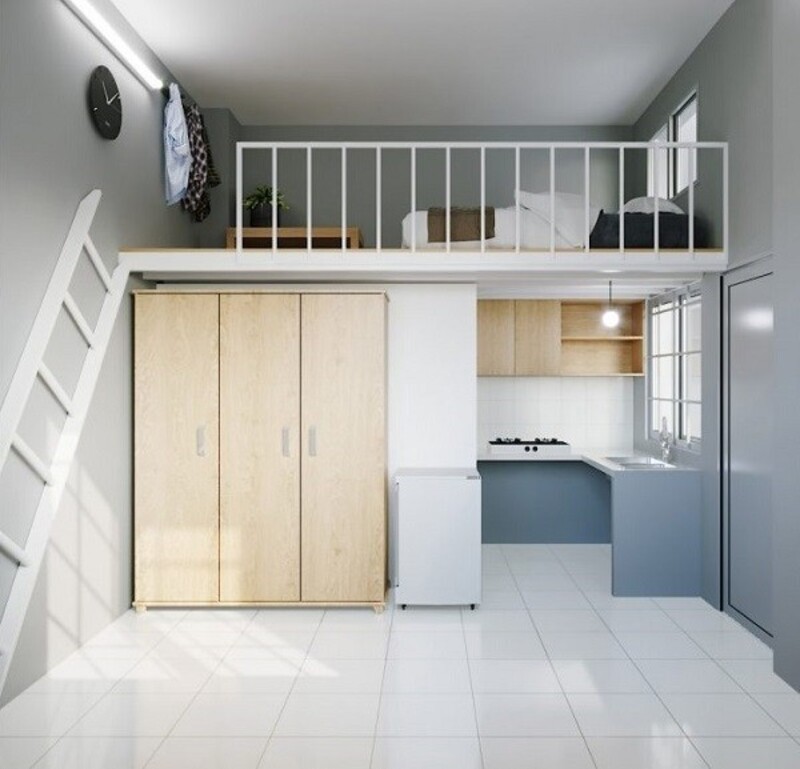 Mẫu thiết kế nhà trọ 12m²