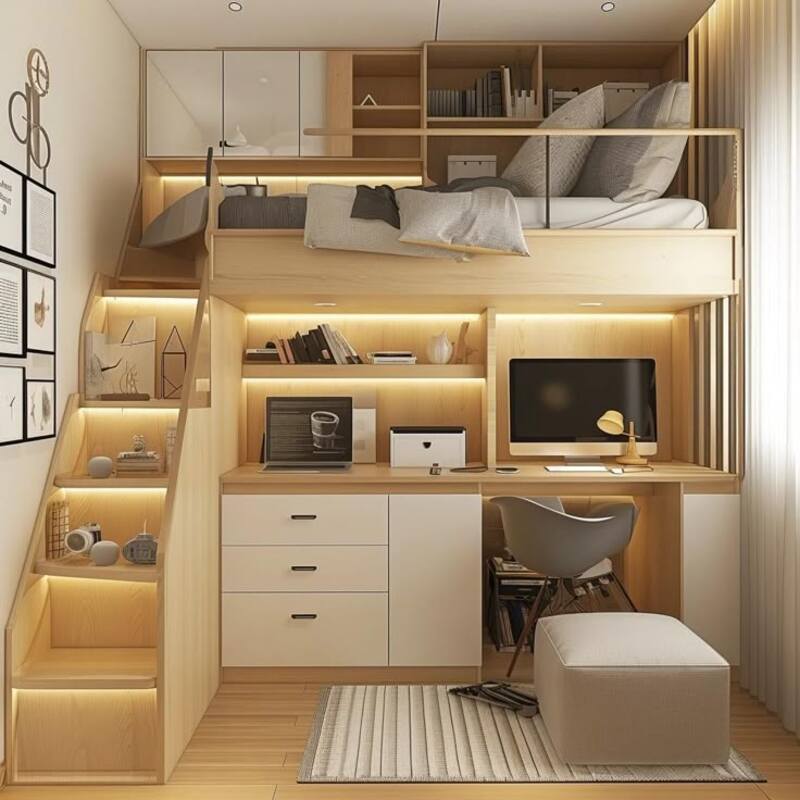 Mẫu thiết kế nhà trọ 9m²