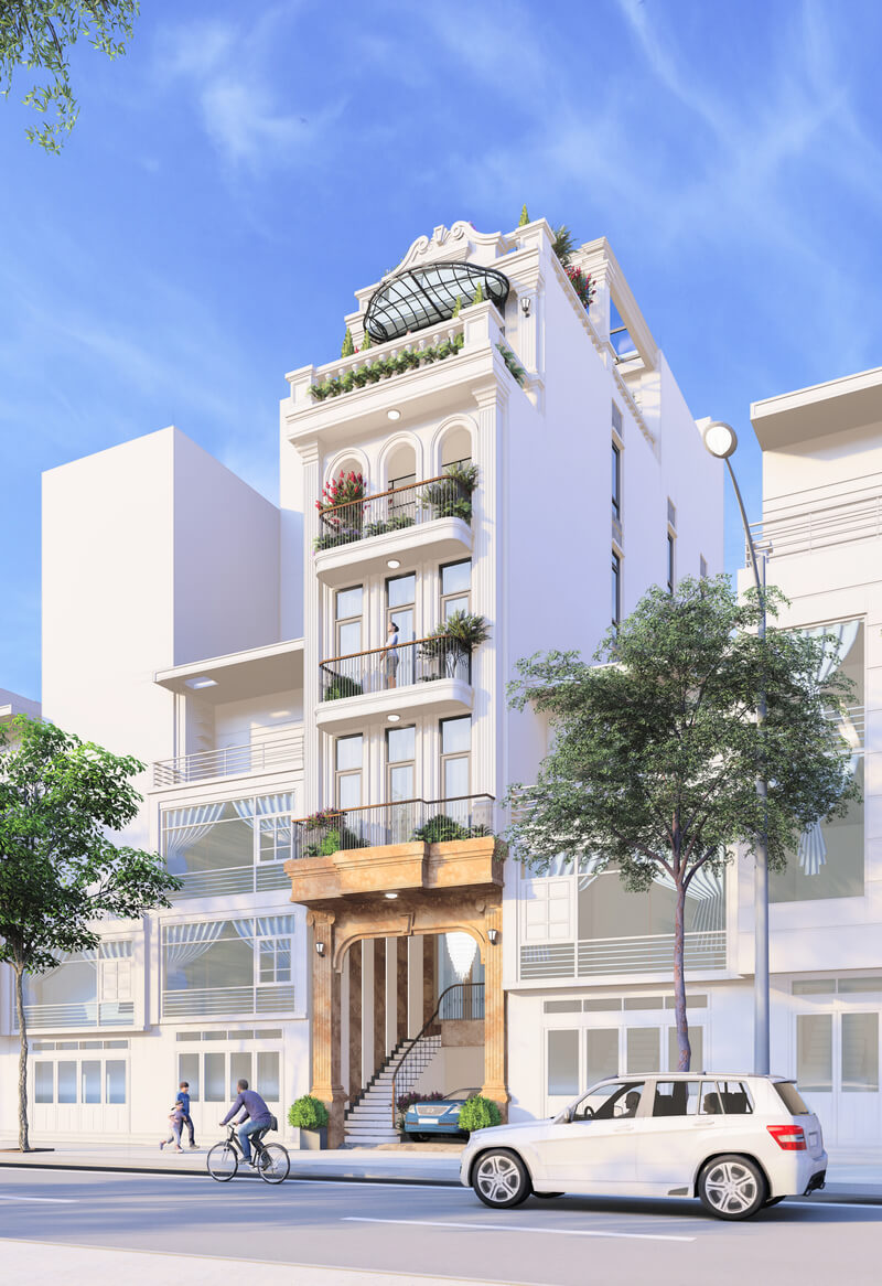 Mẫu nhà phố 4 tầng hiện đại
