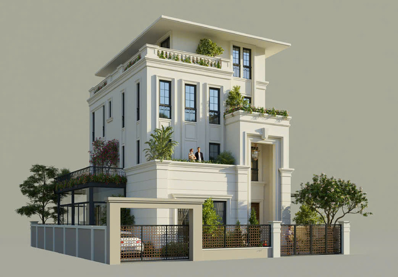 Mẫu nhà phố có sân vườn nhỏ