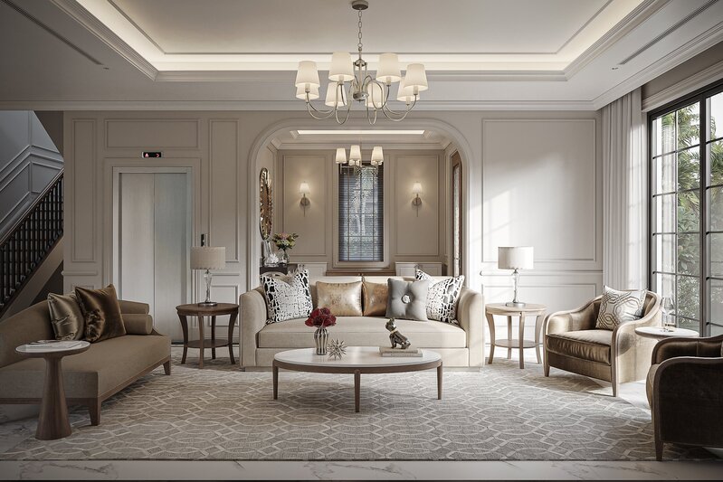 Mẫu phòng khách biệt thự sang trọng