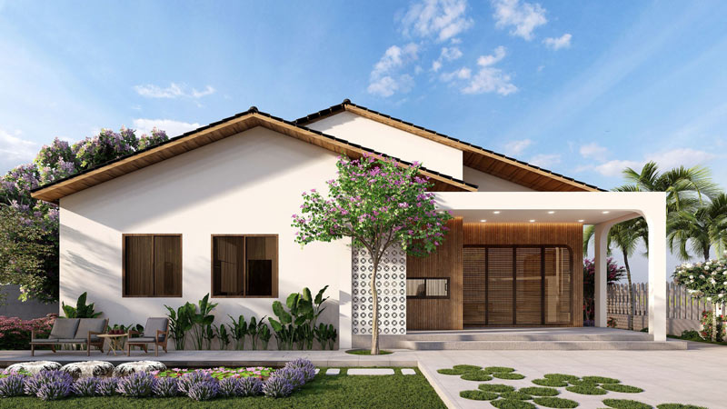 Mẫu nhà vườn cấp 4 hiện đại