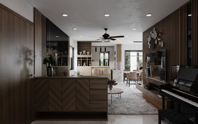 thiết kế nội thất phòng khách 2 